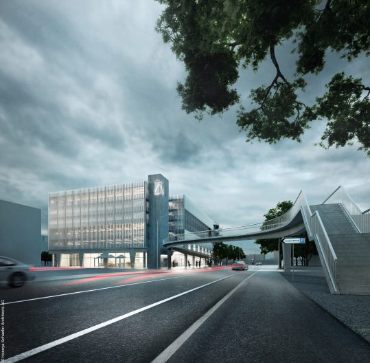 TechCluster VZug Visualisierung Mobility Hub Zug Nord - Parkhaus der Zukunft