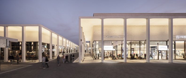 Gaenslen &amp; V&ouml;lter-Areal Visualisierung Ladenstra&szlig;e mit Kolonnaden