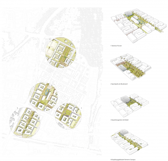 Siemens Campus Erlangen &Uuml;bersichtsplan Quartiere