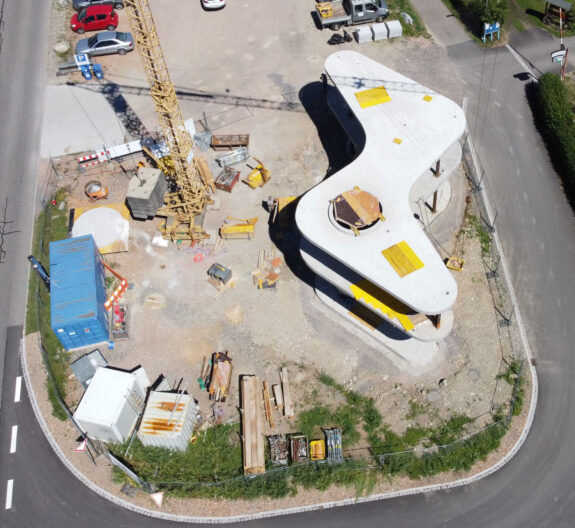 2022_B41_Energiezentrale Schönau Baustellenbild vom Rohbau der Energiezentrale Schönau