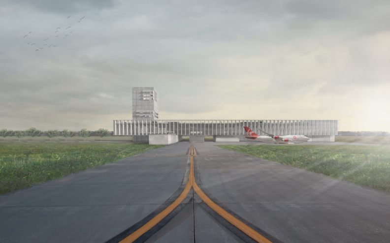 L&auml;ngsansicht Spaceport Cuxhaven Nordholz